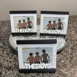 Malden Black and Silver 'The Boys' Photo picture Frame NWT set of 3